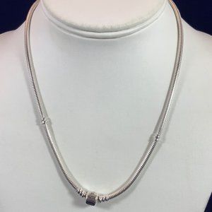 New Pandora RETIRED 925 Barrel Clasp Necklace 17.8"